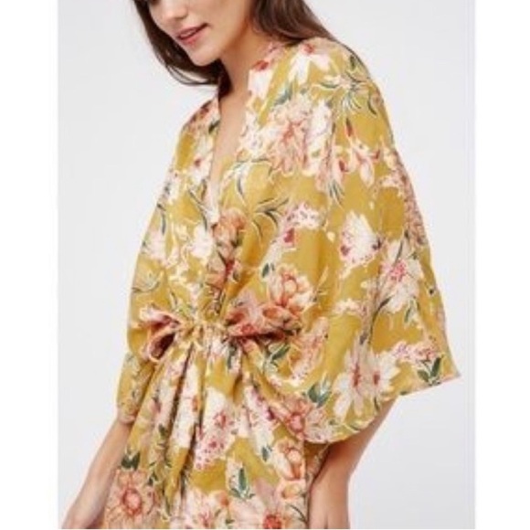 Free People Floral Yellow Kimono Top - Picture 2 of 11